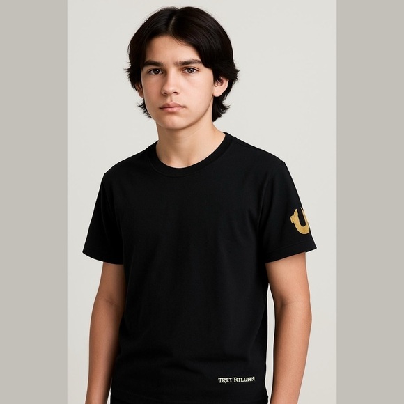 True Religion Other - True Religion Black Tee with Gold Accents